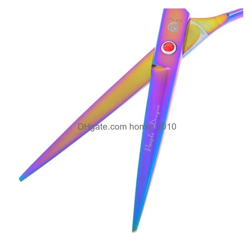 70inch purple dragon cutting scissors thinning scissors curved shears stainless steel pet scissors for dog grooming tesoura pup3850705