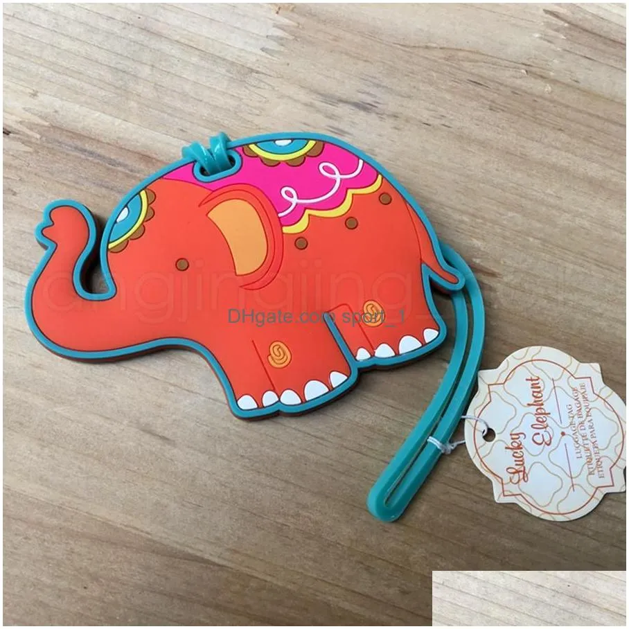 50pcs lucky elephant luggage tags baby shower favors wedding party giveaways gift airline luggage creative gifts rra19095613953