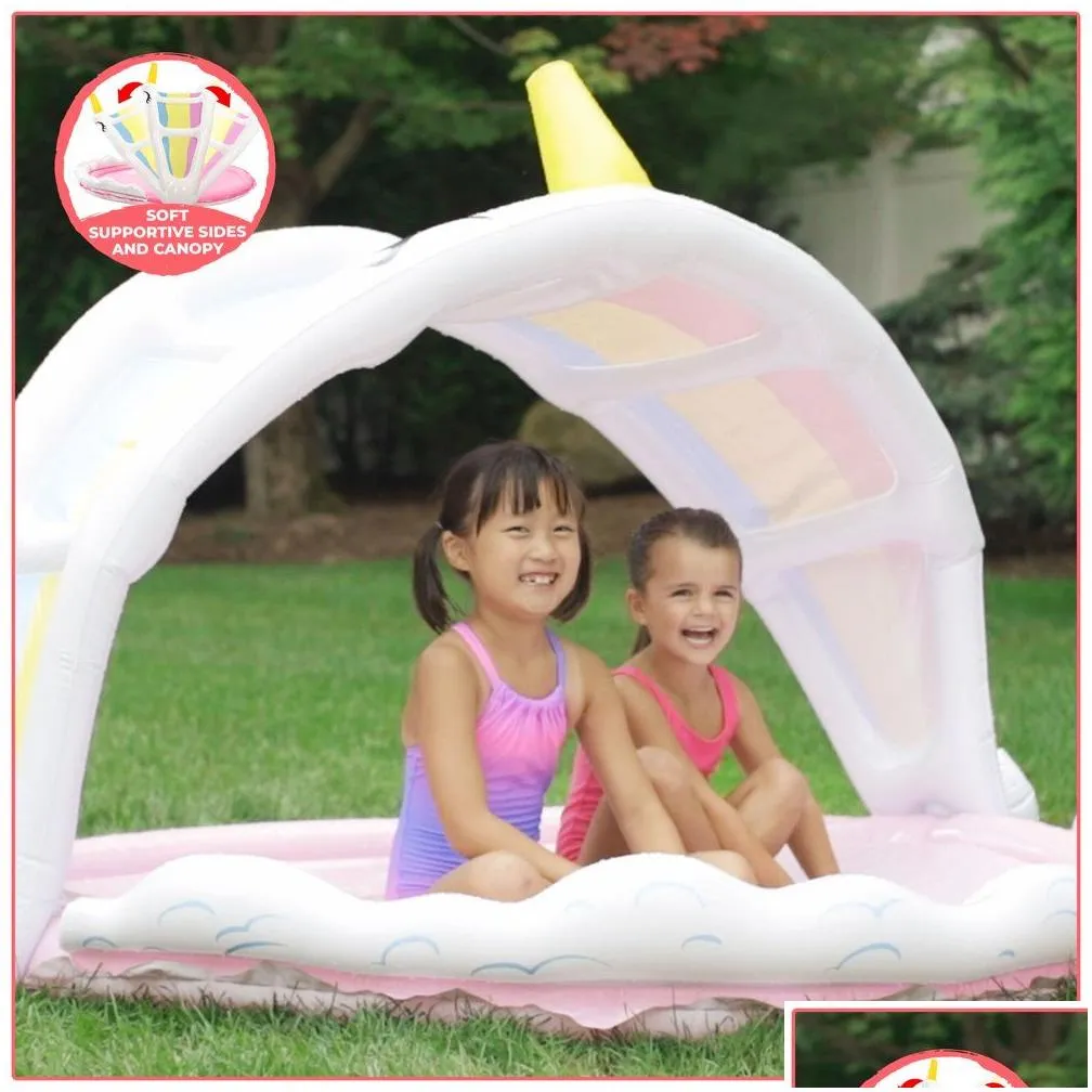 Air Inflation Toy Rainbow Shade N Splash Sprinkler And Pad 5 Drop Delivery Sports Outdoors Water Sports Beach Equipment Dh9Bf