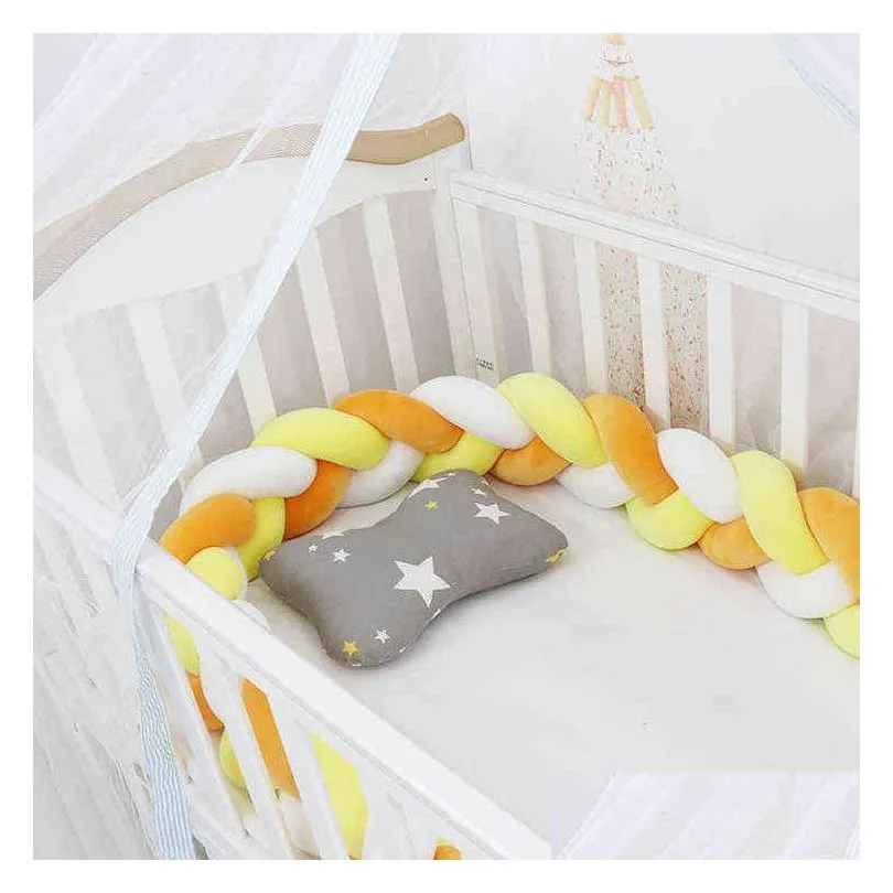 Bed Rails 100Cm Bed Braid Knot Pillow Cushion Bumper For Infant Kids Crib Protector Cot Room Decor Anti-Collision 29 Drop Delivery Bab Dhduc