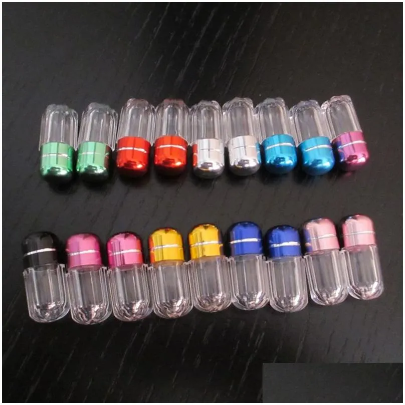 Other Home Storage & Organization Pill Bottle Transparent Empty Portable Thicken Plastic Bottles Reuse Capse Case Colorf Screw Cap Pil Dhjtz