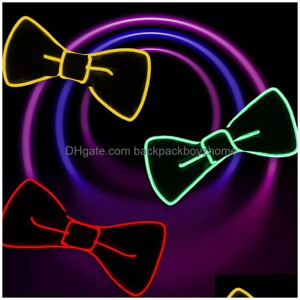 Other Event & Party Supplies Led Light Up Bow Tie Neon Necktie Masquerade Party Luminous Glow In The Dark Birthday Wedding Cosplay Cos Dhcev