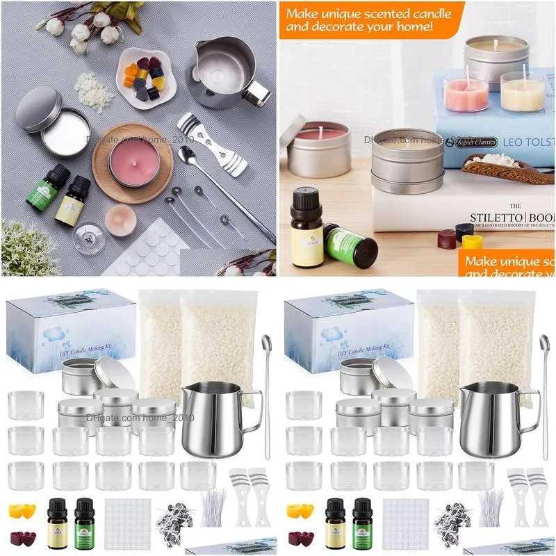 diy candle crafting tool kit scented candles making kit supplies beginners set soy wax melting pouring pot fragrance oil tins dyes wicks wedding party gift