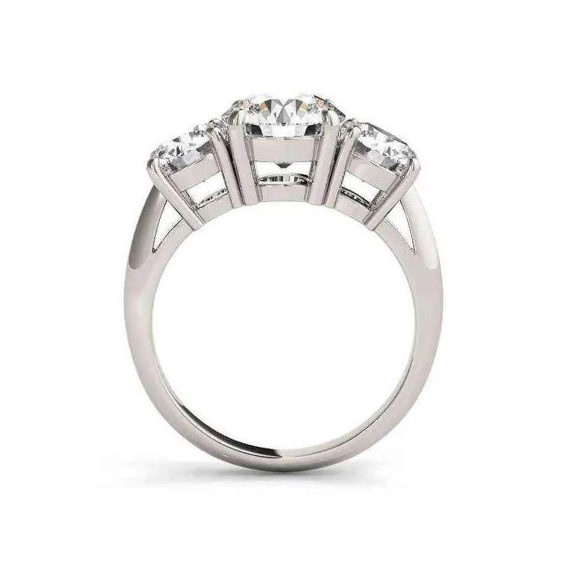 lesf 925 sterling silver womens ring 3 stones 2 carats round cut sona simulated diamond wedding engagement rings 211217
