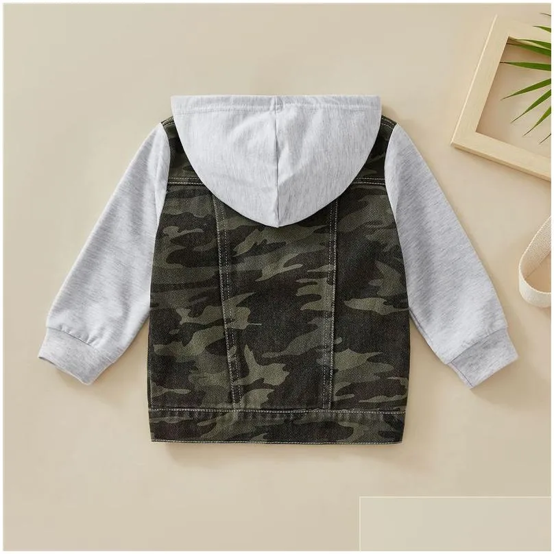 Coat 2023 Children Jackets Coat Autumn Winter Boy Suit Girl Clothes Baby Denim Hooded Outwear Outfits Toddler Kids Clothing Drop Deliv Dhgsc