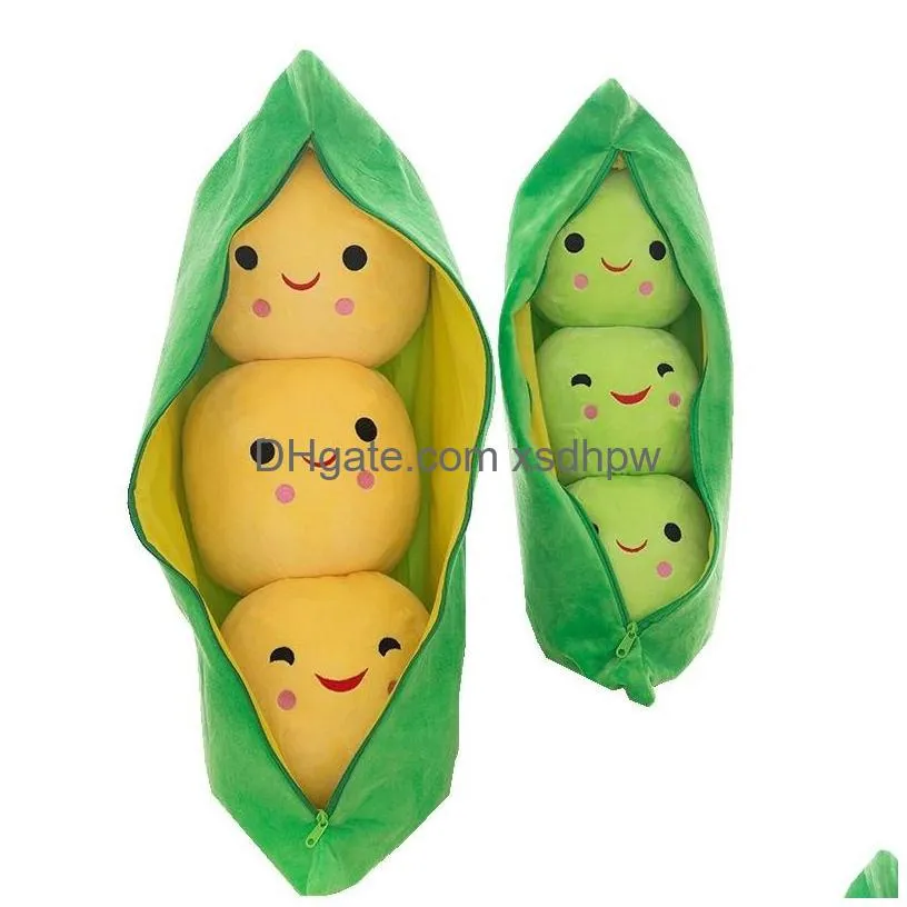 pea pod plush toy cute bean pea shape sleeping pillow creative holiday gift can be cleaned disassembled filled plant doll