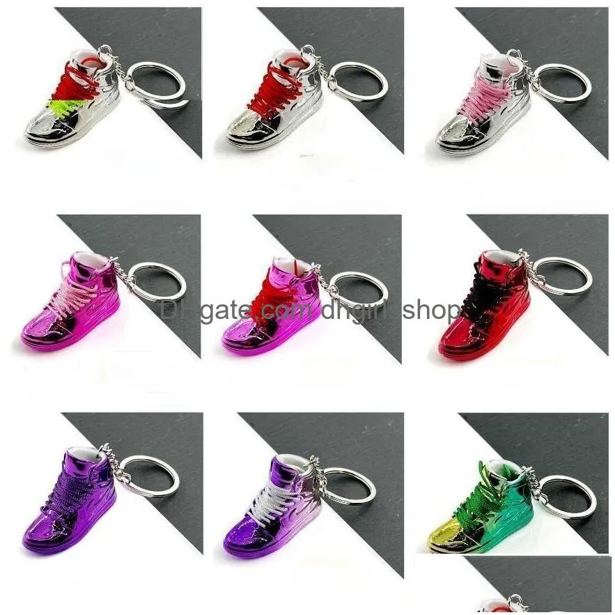 Keychains & Lanyards Designer 83 Styles 3D Basketball Shoes Keychain Stereoscopic Sneakers Keychains For Women Bag Pendant Mini Sport Dhmtd