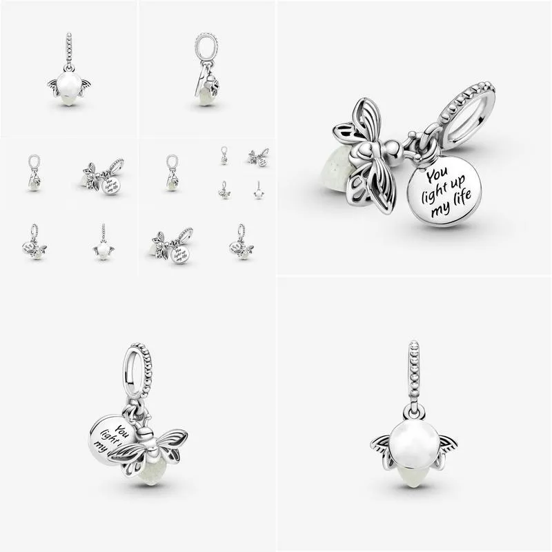  arrival 100% 925 sterling silver glow-in-the-dark firefly dangle charm fit original european charm bracelet fashion jewelry