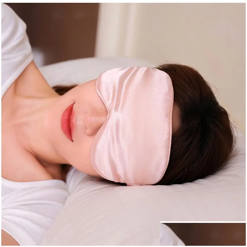 Sleep Masks Silk Slee Mask Block Out Light Soft Padded Sleep For Eye Shade Er Blindfold Aid Face Drop Delivery Health Beauty Vision Ca Dhaxp