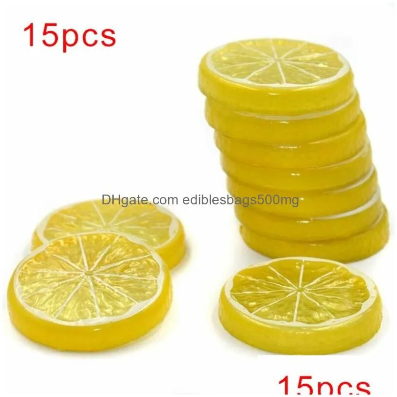 15 artificial fruit slices fruit slices orange lime prop lifelike decor