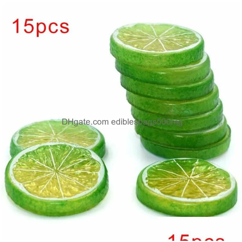 15 artificial fruit slices fruit slices orange lime prop lifelike decor