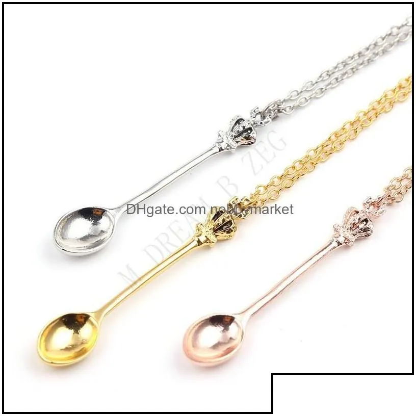 pendant necklaces pendants jewelry wholesale jewelry chain gold sier crown mini teapot royal alice snuff necklace spoon necklace drop