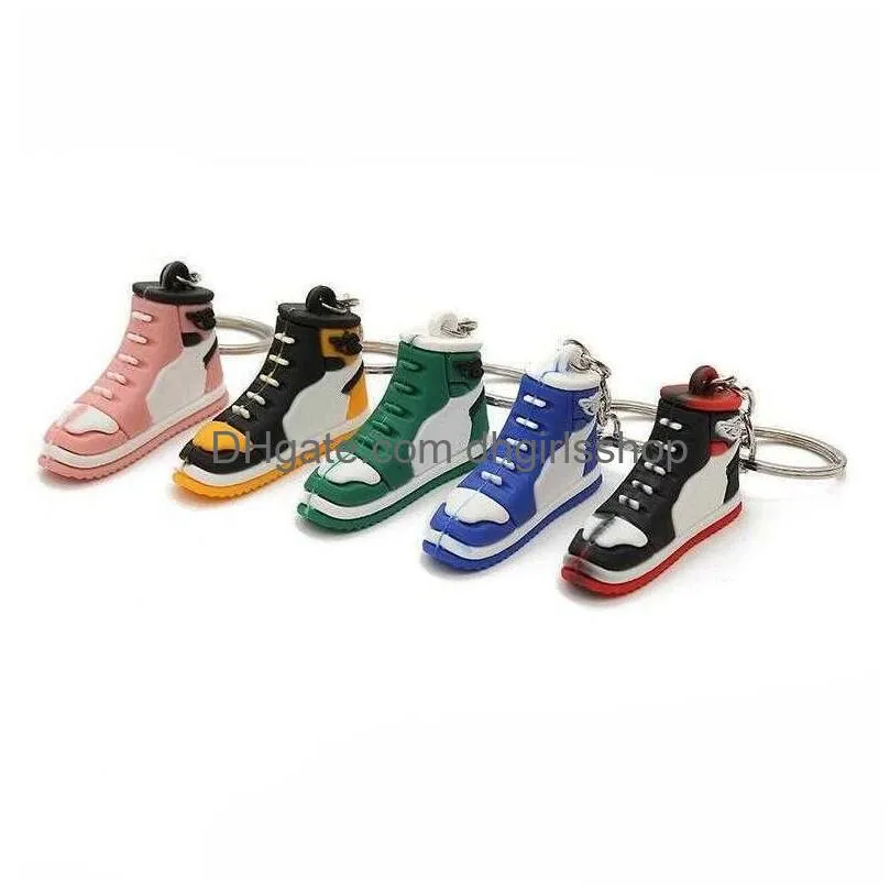 Keychains & Lanyards Keychains Lanyards Creative Mini Pvc Sneakers For Men Women Gym Sports Shoes Keychain Handbag Chain Basketball S Dhyxj