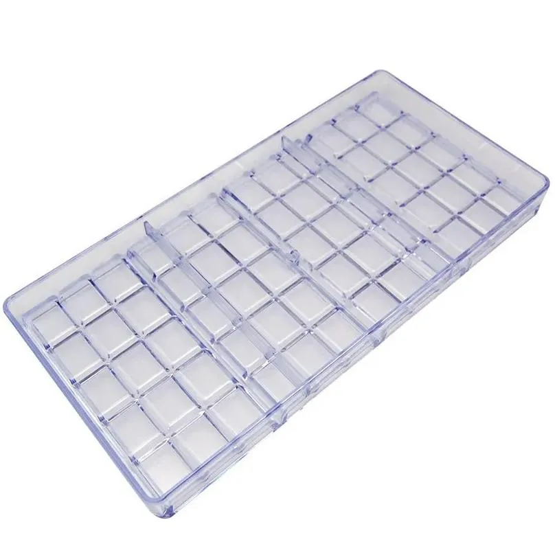 baking moulds bar lattice chocolate mold transparent lattice hard plastic mould candy molds food grade wholesale one up wrapper tin aluminum foil