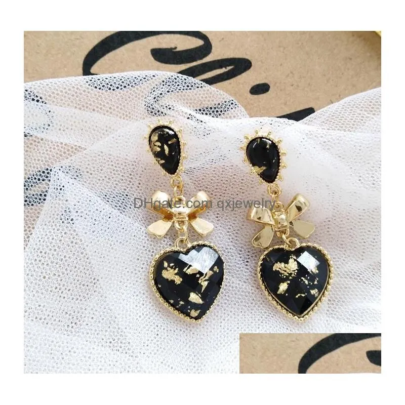 Dangle & Chandelier Colorf Resin Earrings Joker Exquisite Metal Texture Student Earless Ear Clip 5191E3306886 Drop Delivery Jewelry E Dhmha