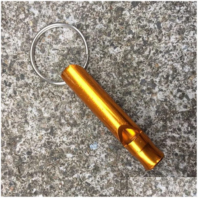 Key Rings Metal Whistle Keychains Portable Self Defense Keyrings Rings Holder Fashion Car Key Chains Accessories Outdoor Cam Survival Dhi8N