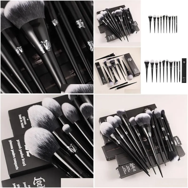 Makeup Tools Kvd Brushes Series Ber Powder Foundation Concealer Eye Shadow Blending Cosmetic Beauty Make Up Brush Tool Maquiagem Drop Dhbbn