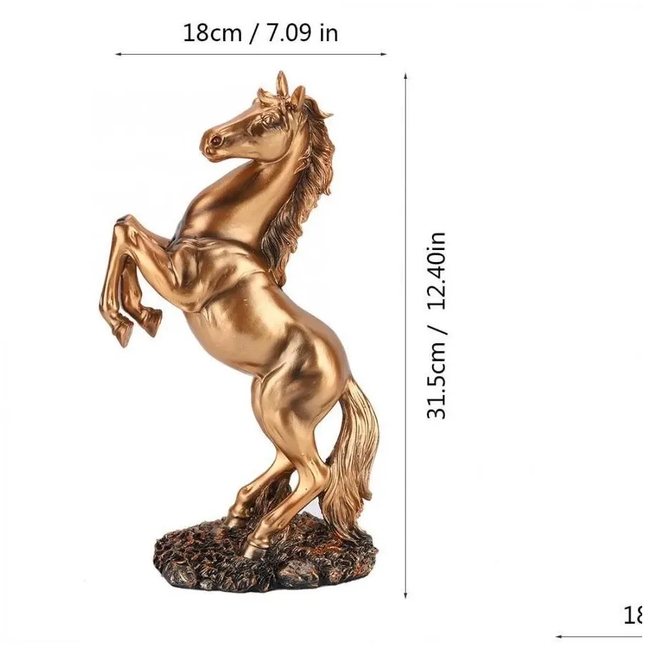 European Style Horse Scpture Home Desk Decor Ornament P Ograph Props Room Wall Vintage Figurine Craft T200710 Drop Delivery Dhob7