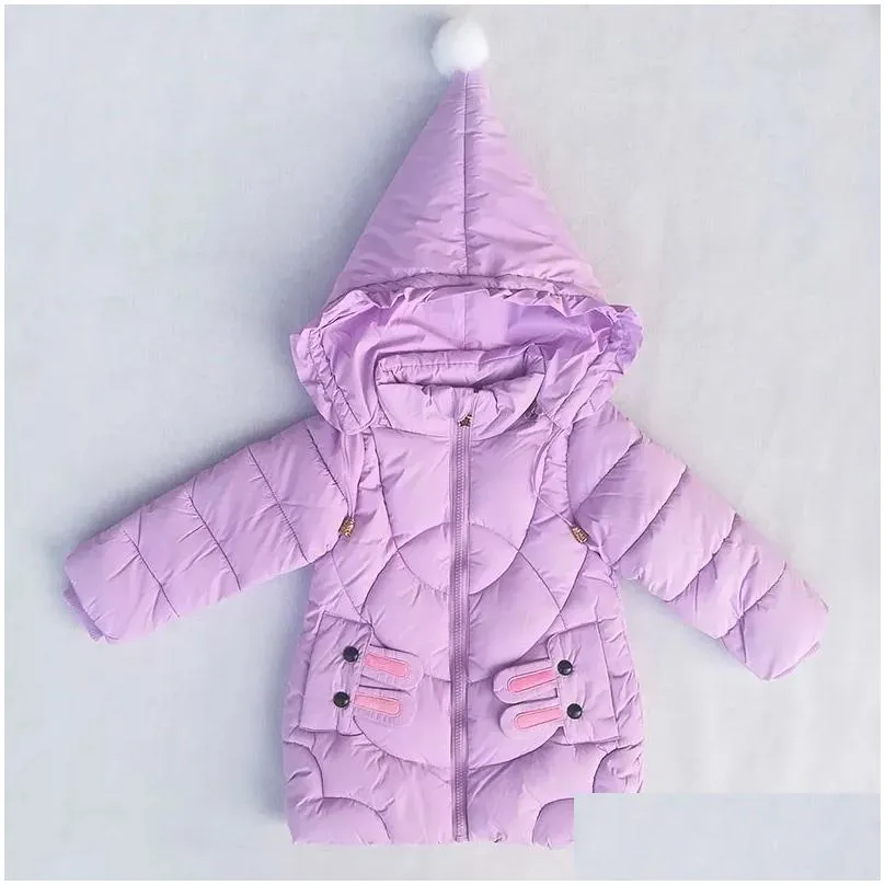 Down Coat Girls Down Jacket Childrens Winter Clothing Kids Warm Thick Coat Windproof For Girl Cartoon Parka Outerwear Drop Delivery Ba Dh6Zu