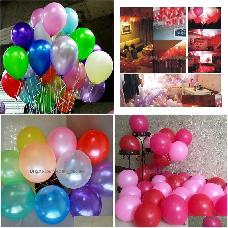 wedding decorations shinning 12 colors 10 round party balloon wedding balloon decoration balloon party supplies 100pcs/lot