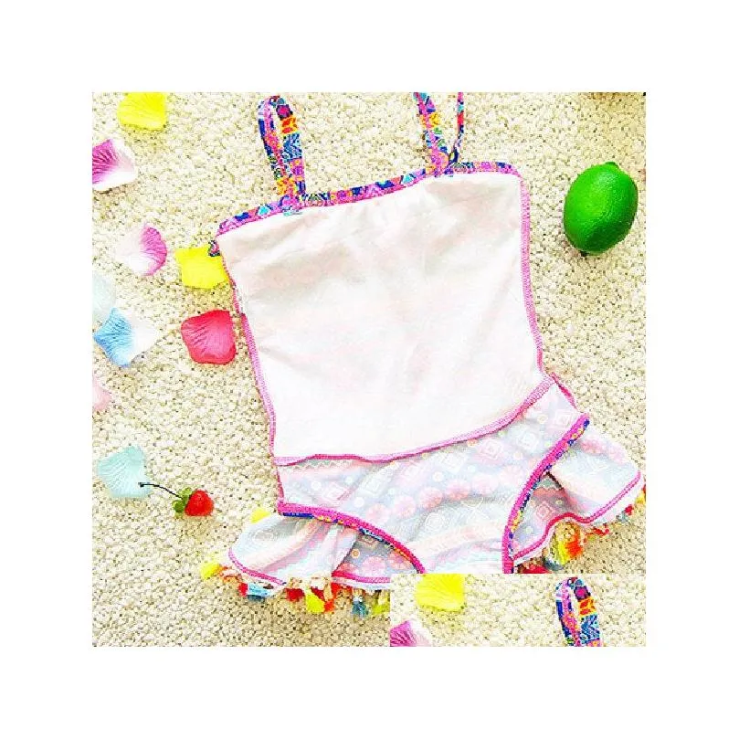 One-Pieces 2-8Y Baby Girl Swimwear One Piece Swim Suit Print Summer Korean Style Children Swimsuit Kids Bathing Suits Girls Drop Deliv Dhtn8