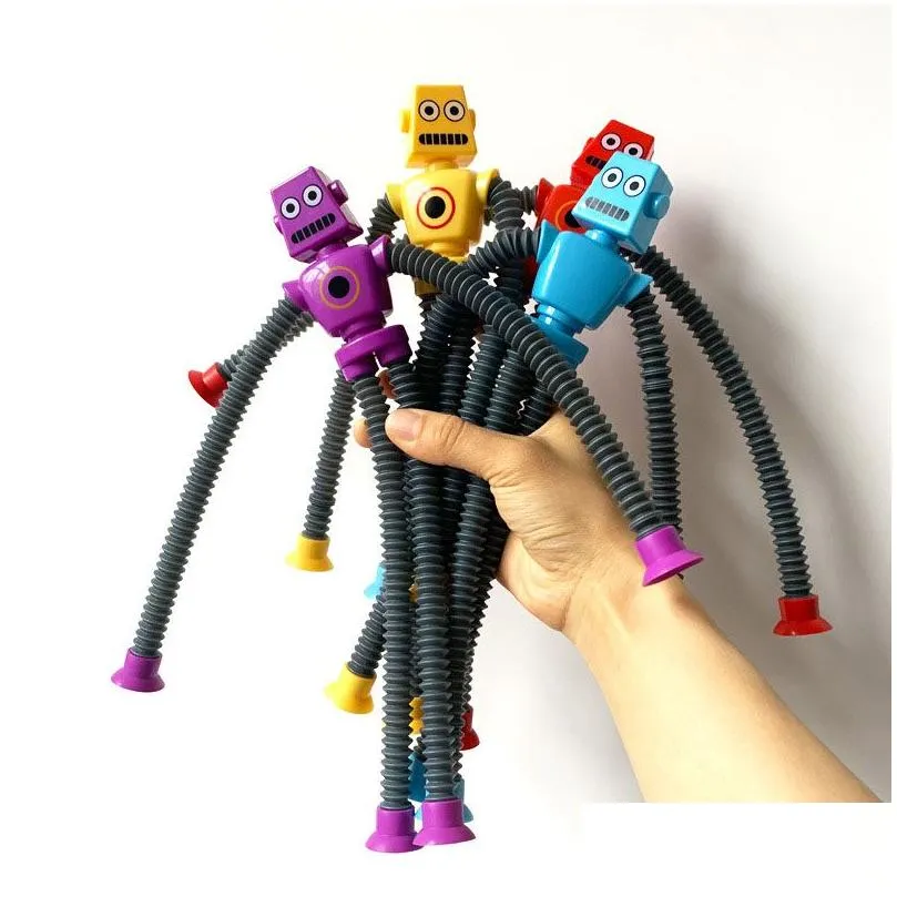 robot telescopic suction cup giraffe toy shape changing telescopic tube fidget toys  tubes fidget tubes sensory toys for girls boys