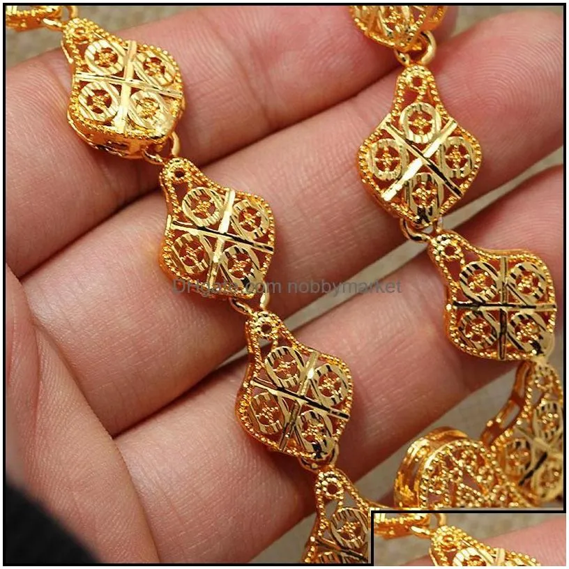 jewelry settings dubai india gold color sets for women african flower necklace earrings party wedding bridal aessories 201215 drop