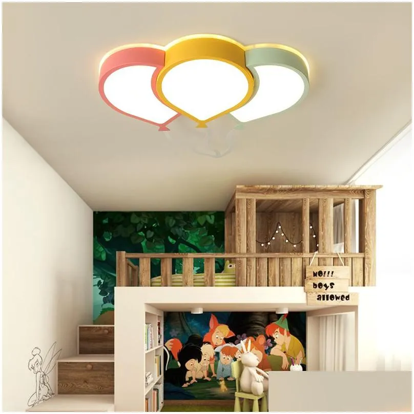 Ceiling Lights New Modern Led Ceiling Chandelier For Bedroom Study Room Children Kids Rom Home Deco Pinkyellowgreenceiling Chandelier3 Dha4Y