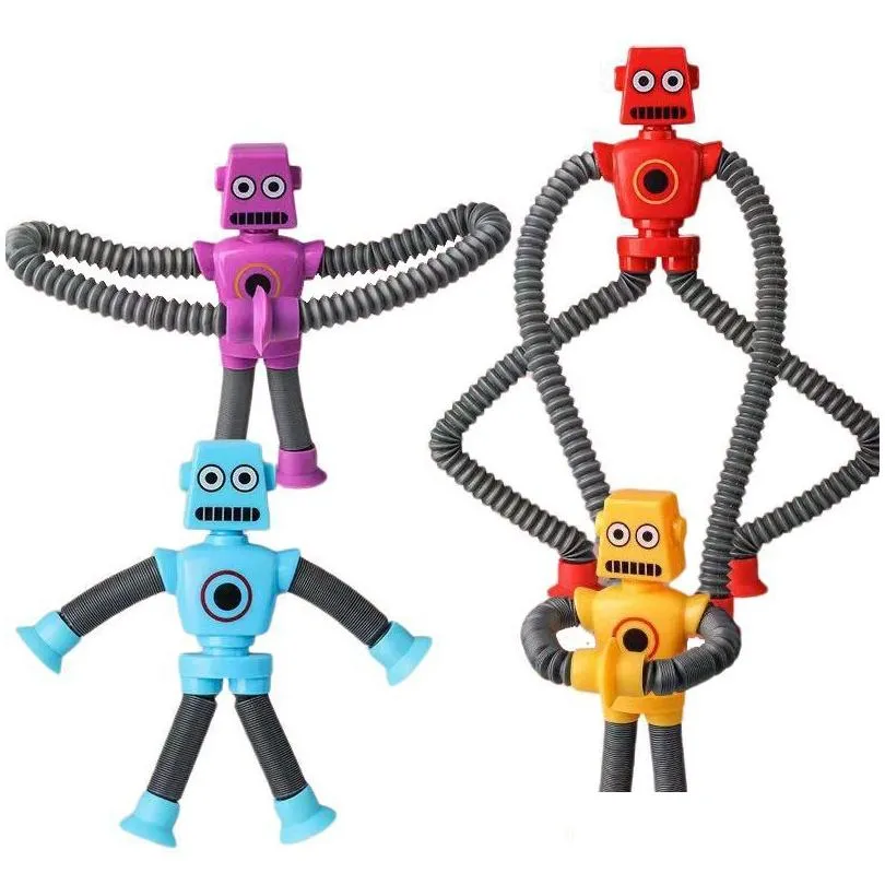 robot telescopic suction cup giraffe toy shape changing telescopic tube fidget toys  tubes fidget tubes sensory toys for girls boys