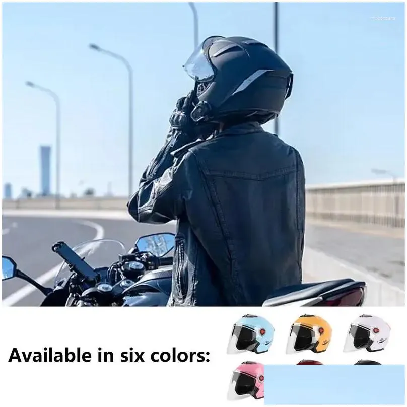 Motorcycle Helmets Open Face High Quality Fiber Glass Helmet Durable Anti-Fog Motorbike Vintage Casque With Visor For Scooter Drop De Dhja4