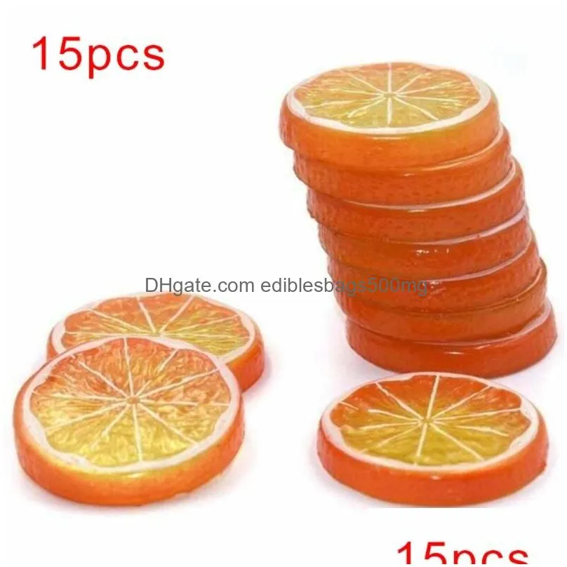 15 artificial fruit slices fruit slices orange lime prop lifelike decor