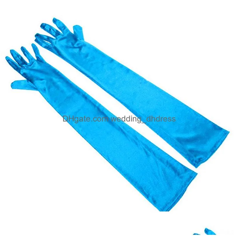 wedding apparel gloves lengthened elbow spandex satin multi-color bridal wedding dress performance sexy hand sleeve