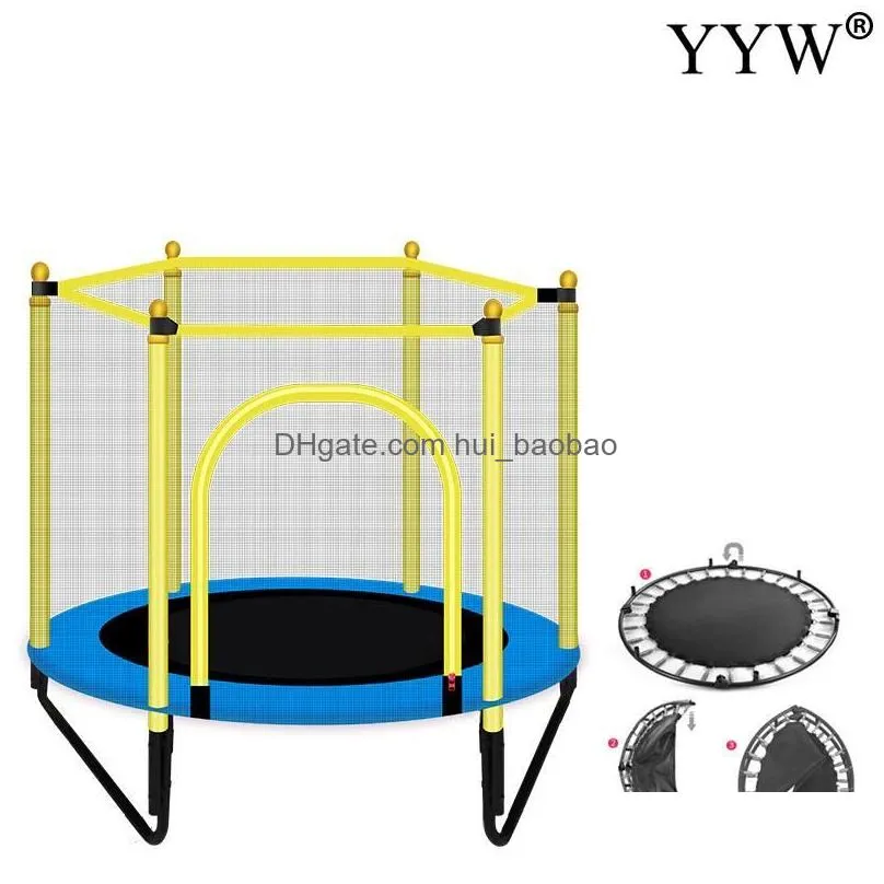 high quality children trampoline round mute fitness elastic rope for kids with safety net babys mobile park