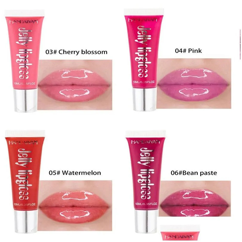 Lip Gloss Moisturize Jelly Lip Gloss Longlasting Glitter Red Nude Lipstick Liquid Waterproof Lipgloss Makeup Drop Delivery Health Beau Dhrwz