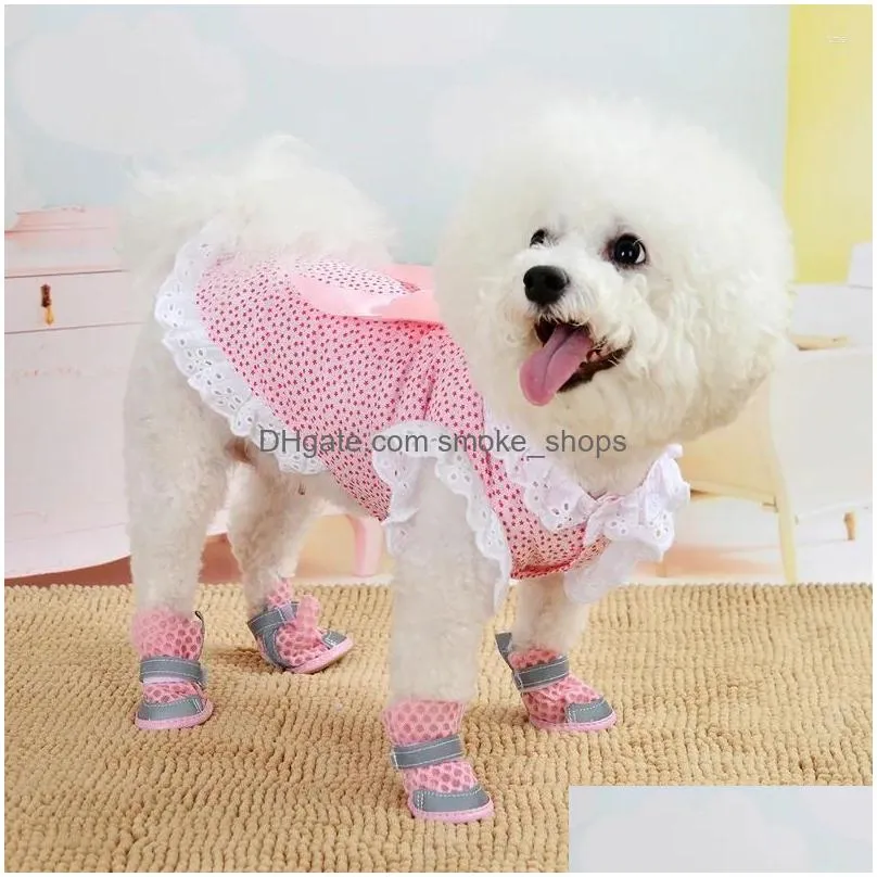cat costumes pet dress broken flower lace small medium cats dogs skirts spring and summer 2 color xs-l cute bow clothes