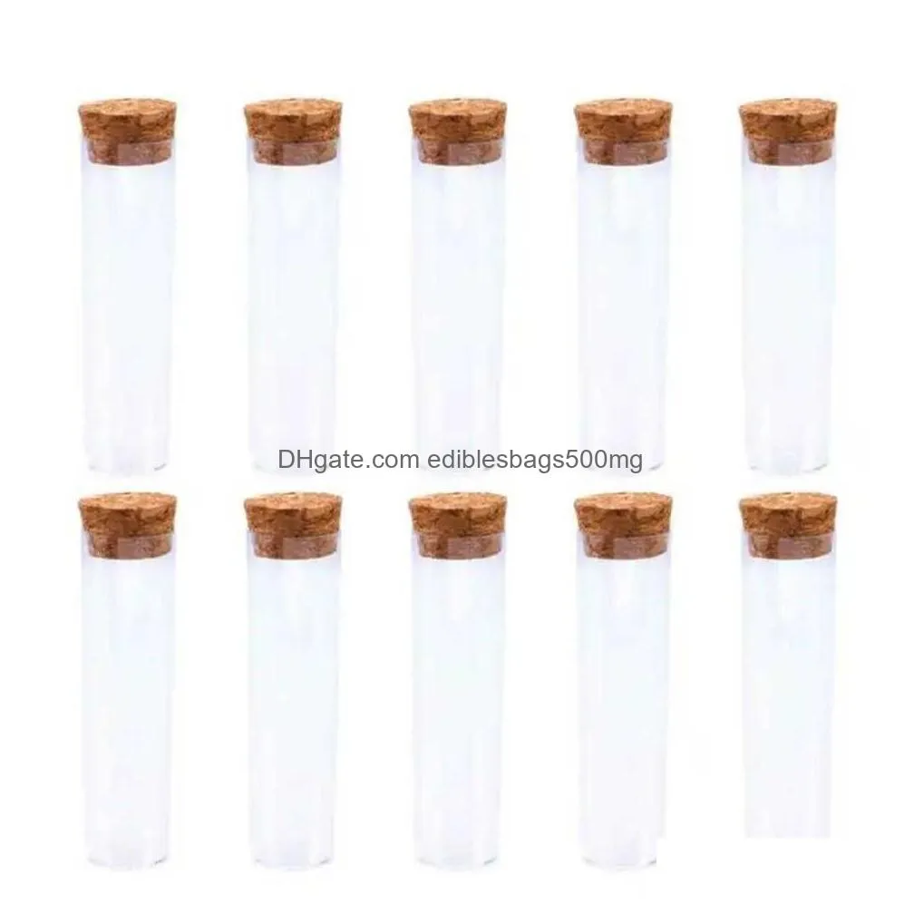 10ml small test tube with cork stopper glass spice bottles container jars 24x40mm diy transparent straight glass bottle tubo de ensayo pequeno de botella de