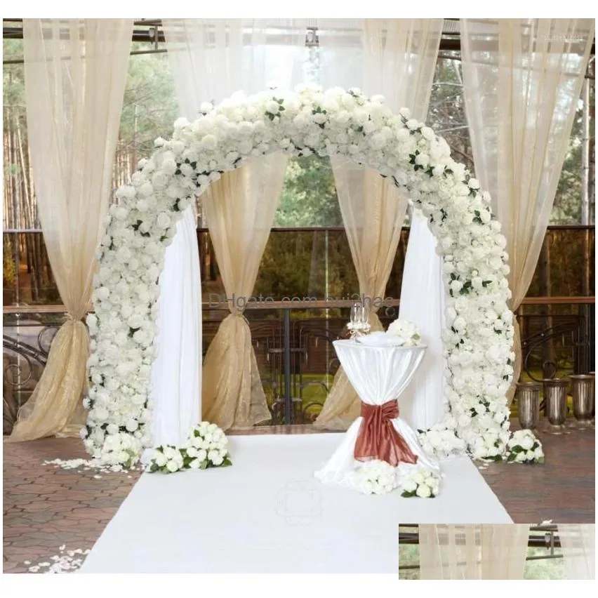 decorative flowers customize white rose hydrangea artificial floral arrangement wedding arch flower row curtain decor party window