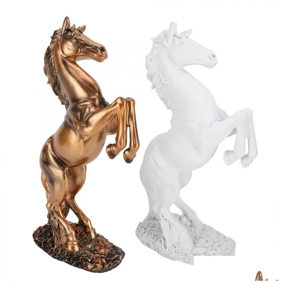 European Style Horse Scpture Home Desk Decor Ornament P Ograph Props Room Wall Vintage Figurine Craft T200710 Drop Delivery Dhob7