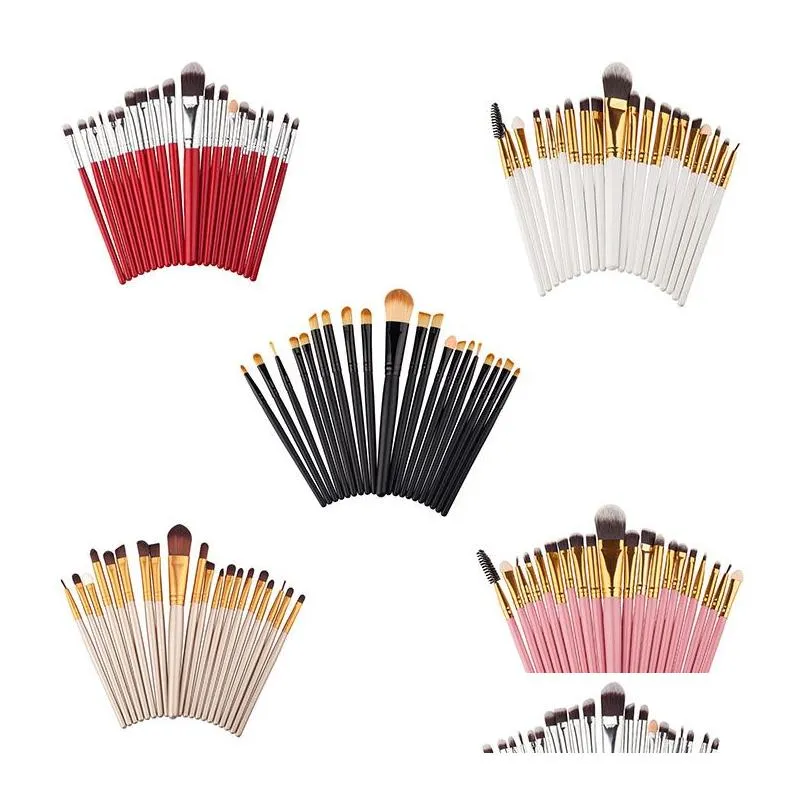 Makeup Brushes High Quality 20Pcs Makeup Brushes Sets Powder Foundation Eyeshadow Brush Kits Make Up Professional Beauty Drop Delivery Dhmqd