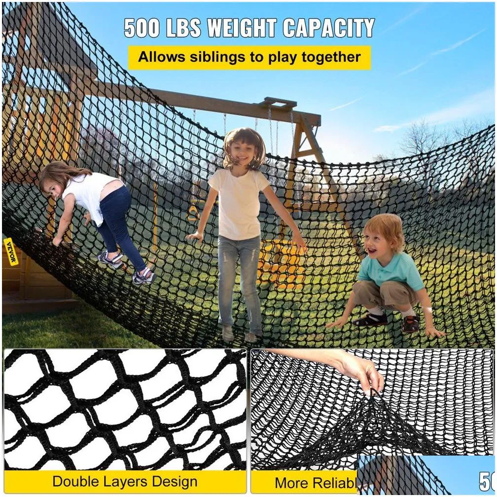 Outdoor Games & Activities Climbing Cargo Net 14 8 X 10 5 Ft Playground Polyester Double Layers Outdoor W 500Lbs Weight Drop Delivery Dhjvo