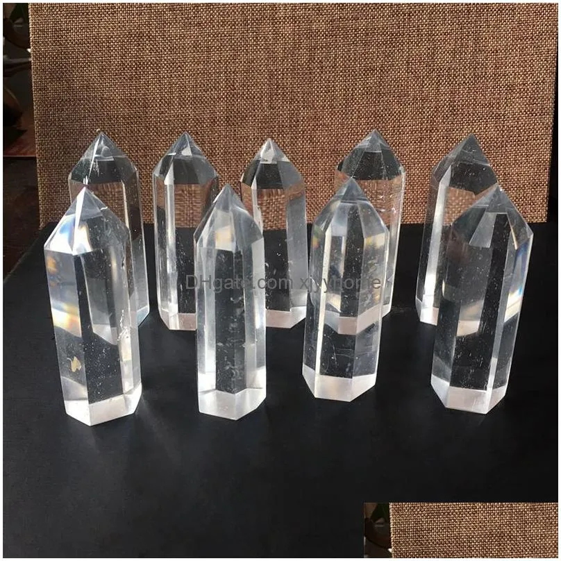 Arts And Crafts Large Natural Clear Crystal Quartz Tower Point Obelisk Wand Healing 8.5Cm 16Cm Drop Delivery Home Garden Arts, Crafts Dhjnp