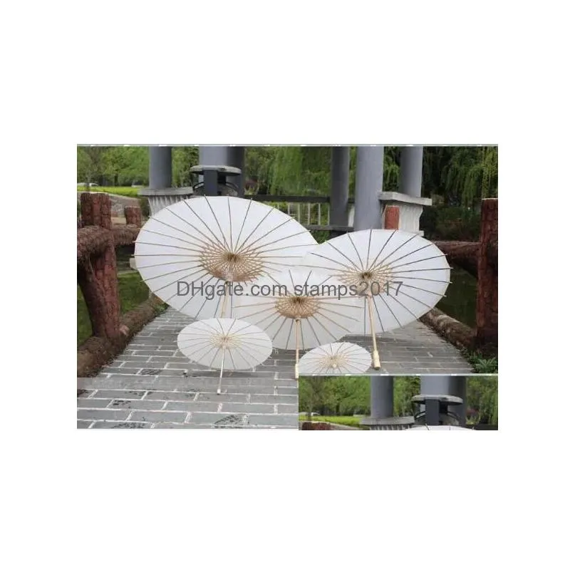 bridal wedding parasols white paper umbrellas chinese mini craft umbrella 4 diameter20 30 40 60cm wedding umbrellas factory outlet