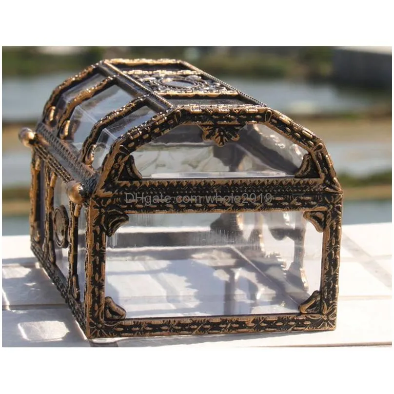 Gift Wrap Transparent Treasure Boxes Holiday Gift Wrap Plastic Creative Ladies Jewelry Storage Box Desktop Decoration Ornament Drop De Dh58D