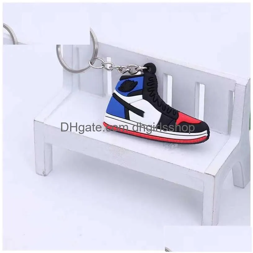 Keychains & Lanyards 2023 Wholesale Designer Mini Sile Sneaker Keychain Men Women Kids Key Ring Gift Shoes Keychains Handbag Chain Ba Dhmuu