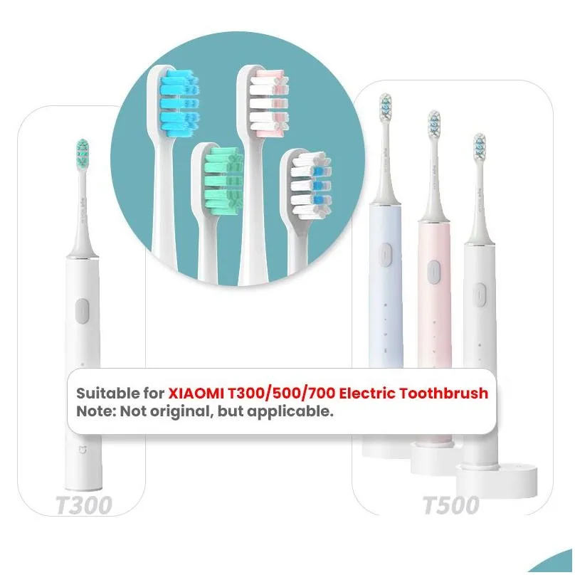Toothbrushes Head 12Pcs Replacement Brush Heads For Mijia T300 T500 T700 Sonic Electric Tooth Soft Bristle Caps Vacuum Package Nozzle Dh41V