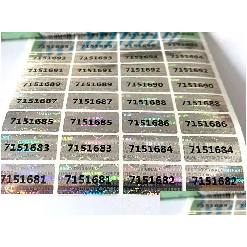Adhesive Stickers Wholesale Adhesive Stickers 1000Pcs Hologram Tamper Proof Security Warranty Void Sticker Label Seals 20 X 10Mm 23080 Dh2Hg