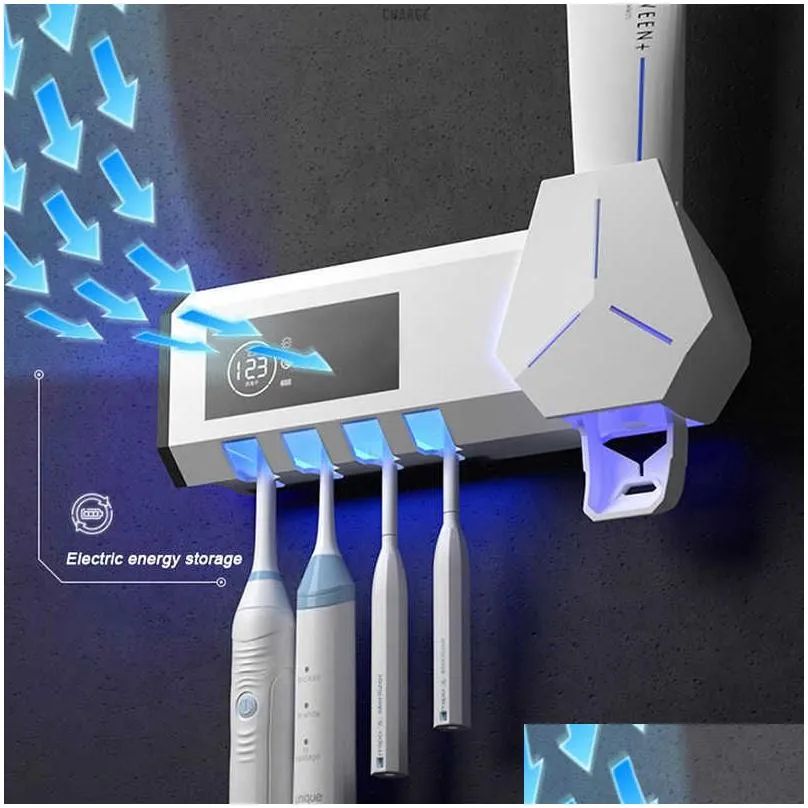 Toothbrush Holders Elossa Smart Toothbrush Sterilizer Uv Holder Matic Tootaste Squeezer Dispenser Home Bathroom Accessories Set 210709 Dh8Zl