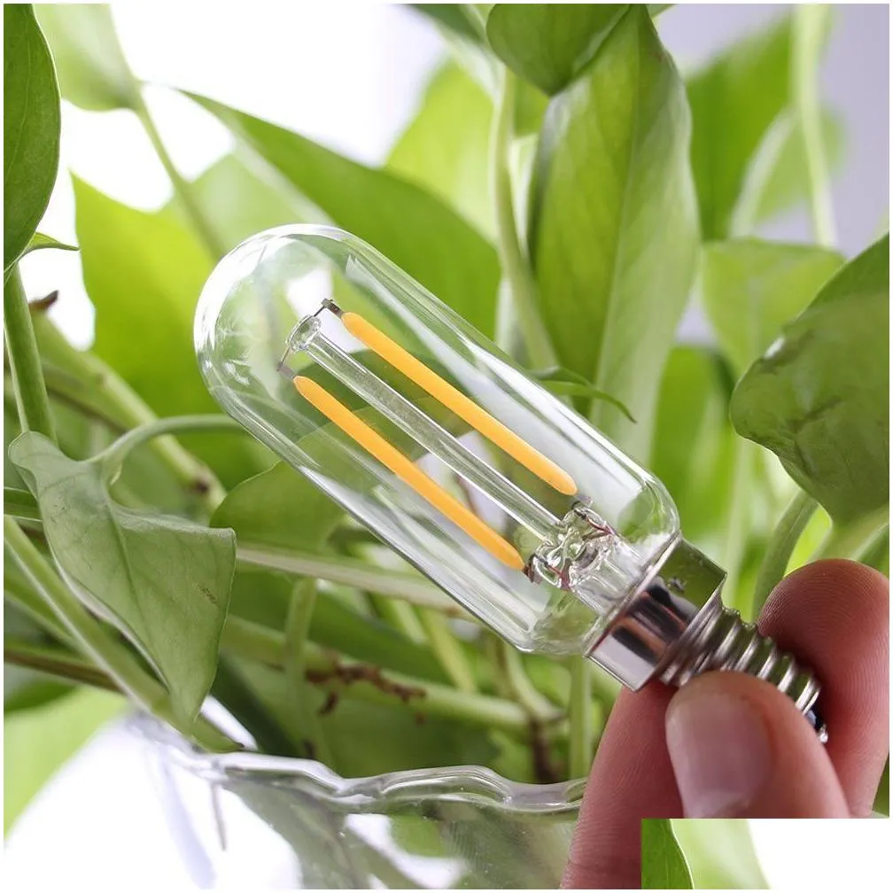 Led Bulbs Brelong T25 Edison Led Filament Light Bb Dimmable Candlestick Tube 1W 2W E12 E14 110V 220V White Warm Drop Delivery Lights L Dhr9S