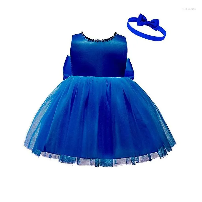 Girl`S Dresses Girl Dresses Born Baby Girls Princess Dress Toddler Kids Clothes 1 Year 1St Birthday Tutu Party Tle Beaded Big Bow Prom Dh09S