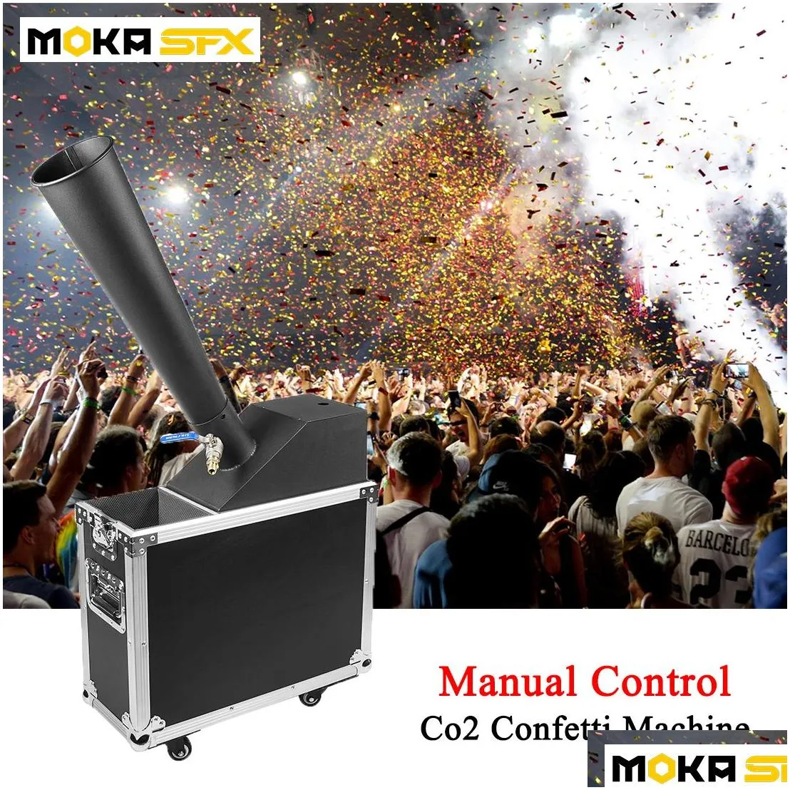 Fog Machine&Bubble Machine Moka Sfx Flight Case Co2 Confetti Cannon Hine Stage Special Effect Hand Control Blaster With Gas Pipe Drop Dhwm8